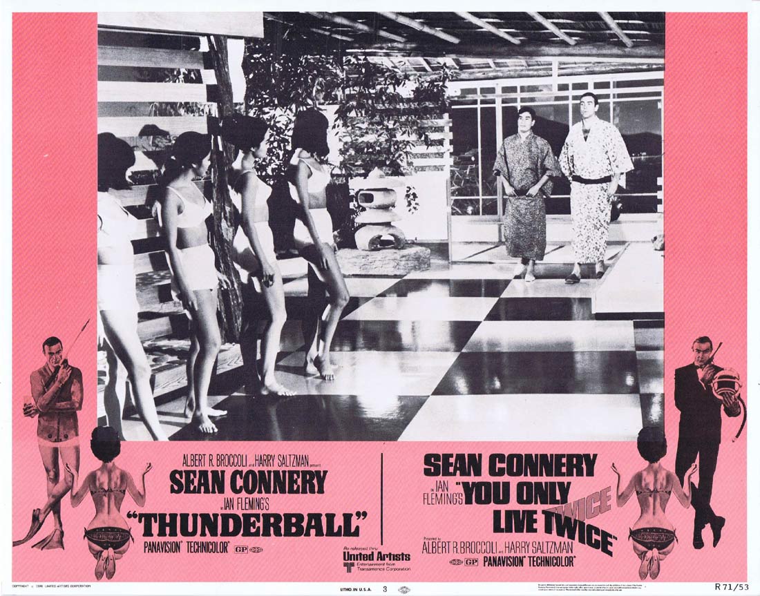 THUNDERBALL YOU ONLY LIVE TWICE Original 1971 Double Bill Lobby Card 3 James Bond