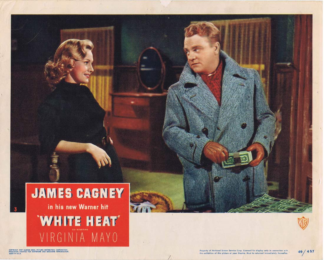 WHITE HEAT Original Lobby card 3 James Cagney Virginia Mayo Film Noir