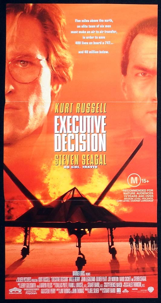 EXECUTIVE DECISION Original Daybill Movie Poster Kurt Russell Steven Seagal Halle Berry
