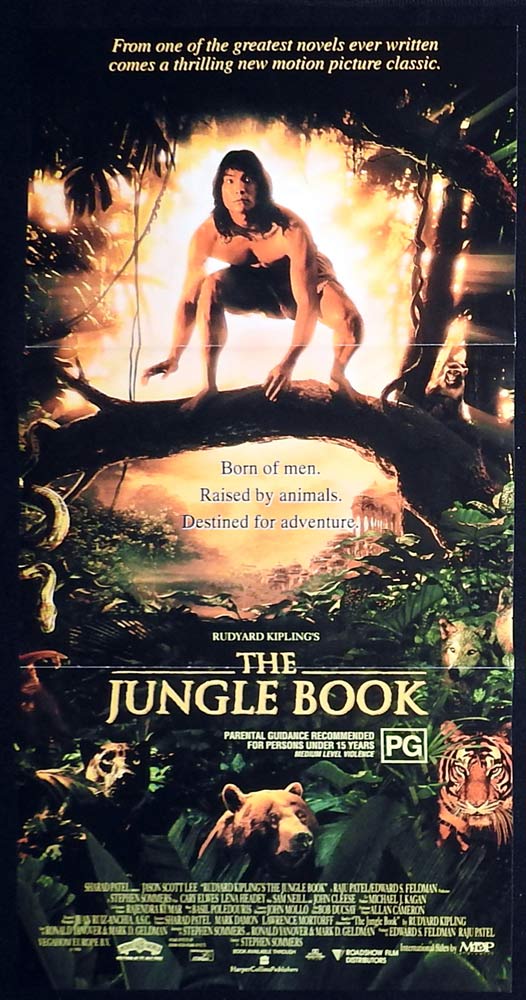 THE JUNGLE BOOK Original Daybill Movie Poster Jason Scott Lee Cary Elwes Sam Neill