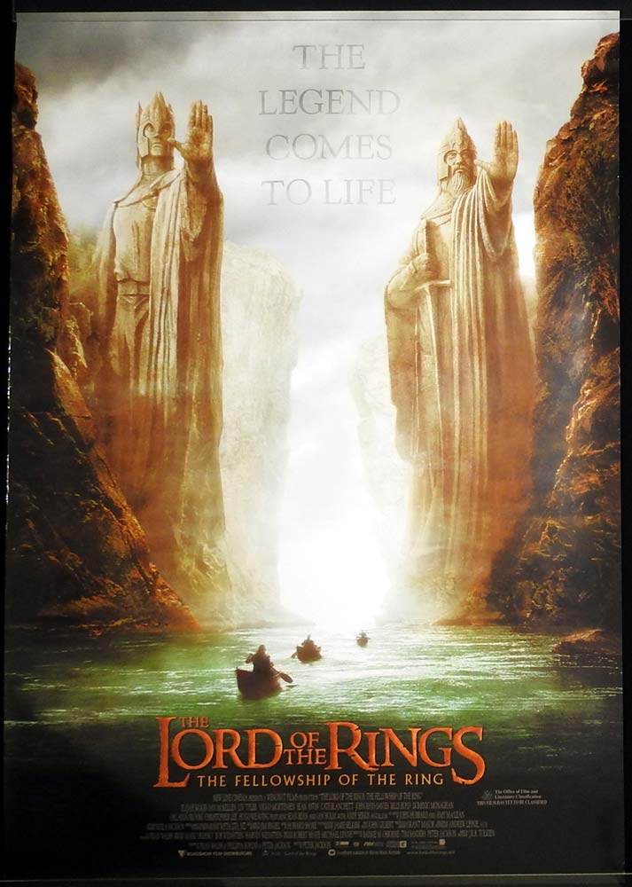 LORD OF THE RINGS THE FELLOWSHIP OF THE RING Original ROLLED AU One Sheet Movie poster Argonath