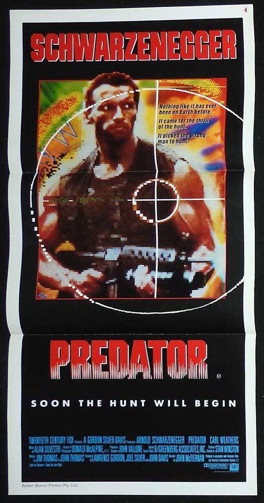 PREDATOR Original Daybill Movie poster Arnold Schwarzenegger