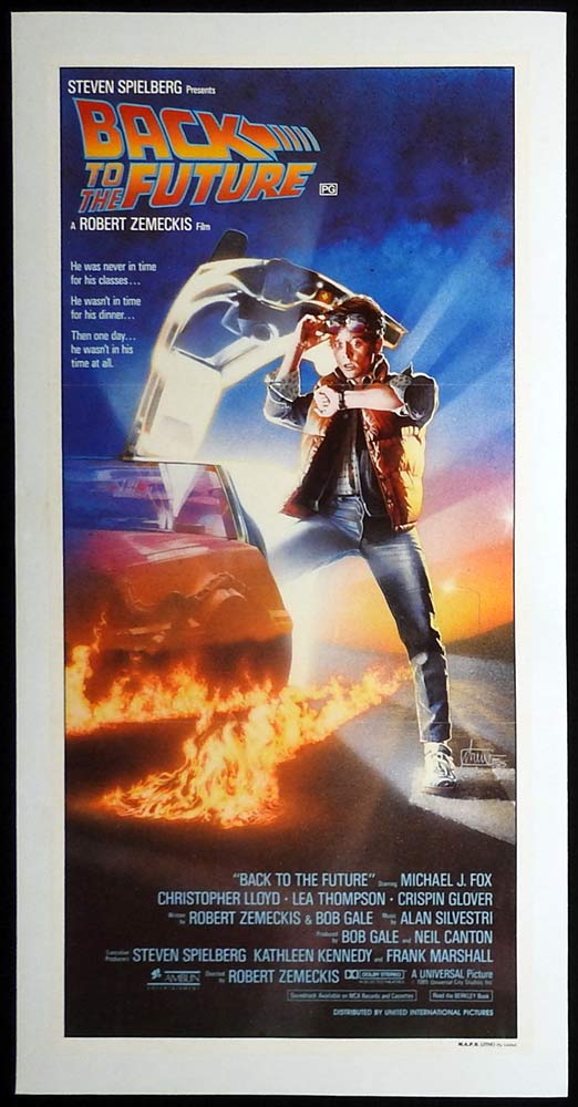 BACK TO THE FUTURE Original LINEN BACKED Daybill Movie Poster Michael J.Fox