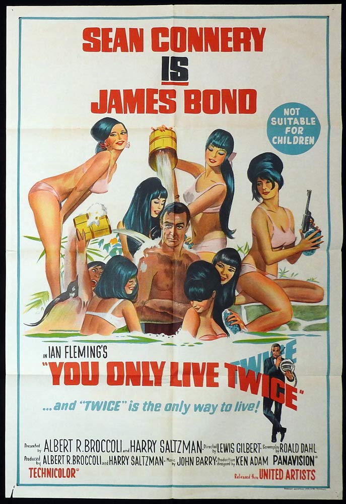 YOU ONLY LIVE TWICE Original AU One Sheet Movie poster Sean Connery Bathtub Style James Bond