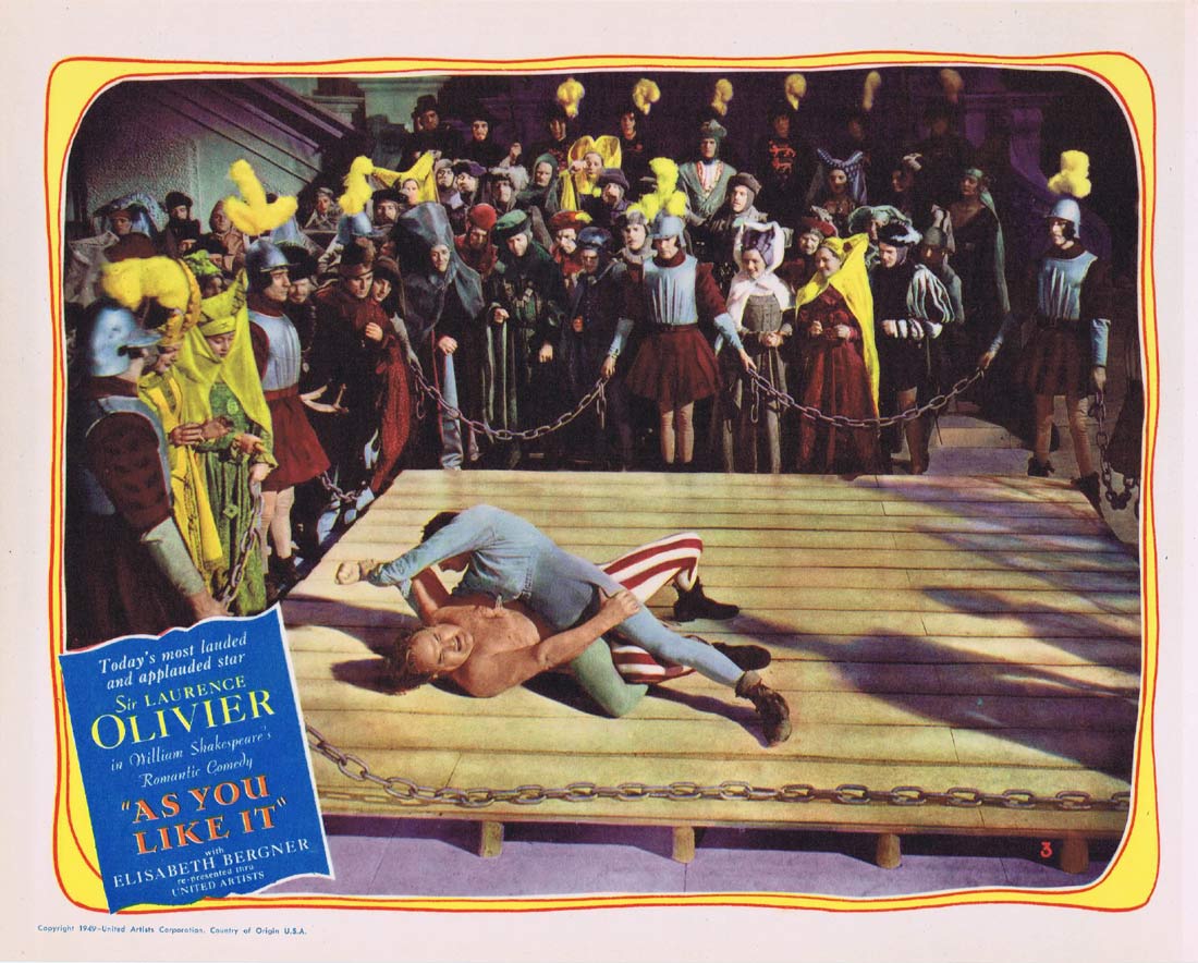 AS YOU LIKE IT Original 1949r Lobby Card 3 Laurence Olivier Elisabeth Bergner Felix Aylmer