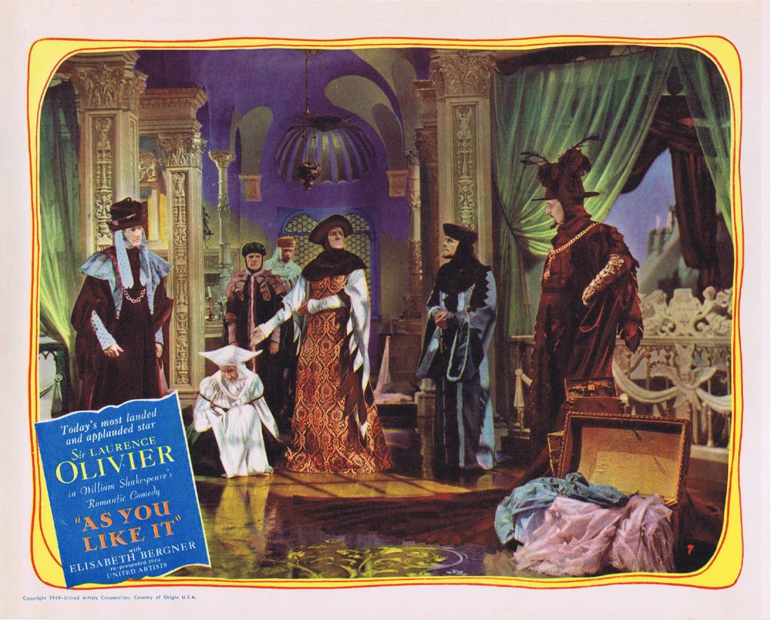 AS YOU LIKE IT Original 1949r Lobby Card 7 Laurence Olivier Elisabeth Bergner Felix Aylmer