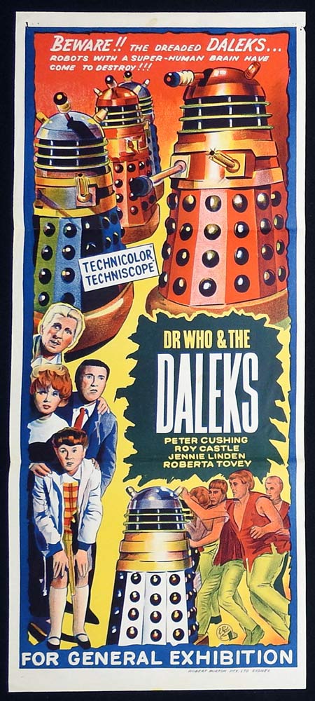 DR WHO AND THE DALEKS Original Daybill Movie Poster Peter Cushing Roy Castle Jennie Linden
