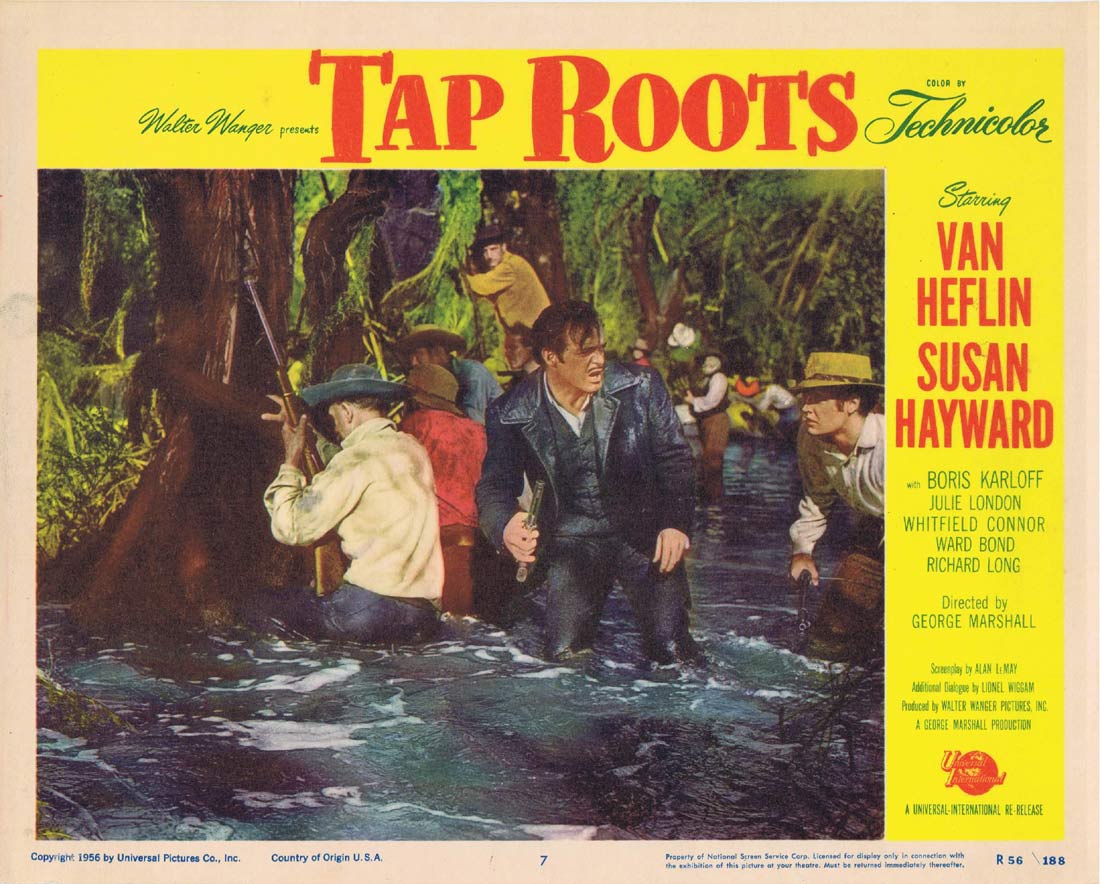 TAP ROOTS Original 1956r Lobby Card 7 Van Heflin Susan Hayward Boris Karloff