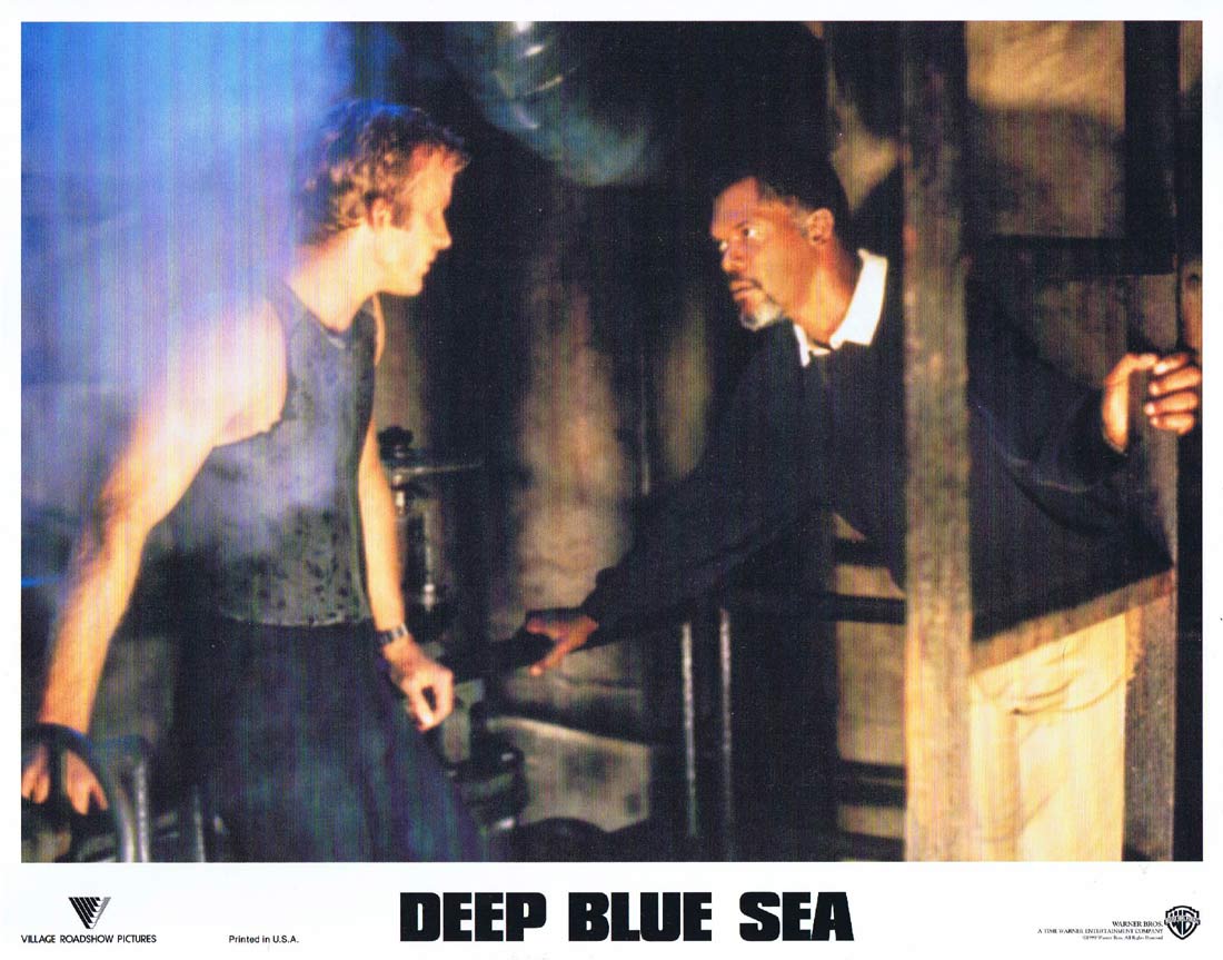 DEEP BLUE SEA Original Lobby card 8 Saffron Burrows Samuel L Jackson LL Cool J Shark Horror