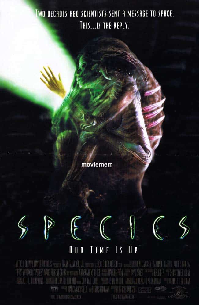 SPECIES Original DS Daybill Movie poster Ben Kingsley Michael Madsen Sci Fi Horror
