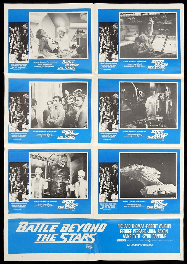 BATTLE BEYOND THE STARS Original Photo sheet Movie poster Richard Thomas Robert Vaughn Sci Fi