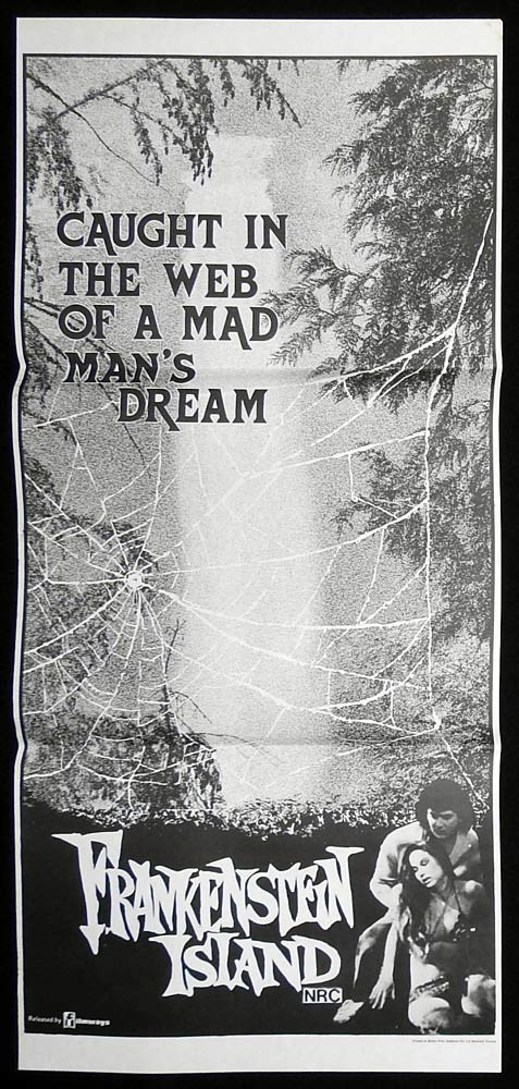 FRANKENSTEIN ISLAND Original Daybill Movie Poster John Carradine Cameron Mitchell Horror