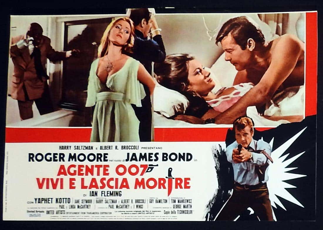 LIVE AND LET DIE Original Italian Photobusta 4 Roger Moore James Bond ...